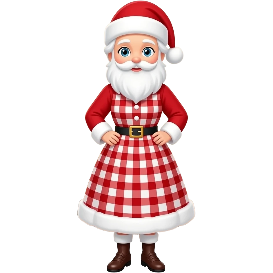 Mrs. Claus checkered dress emoji