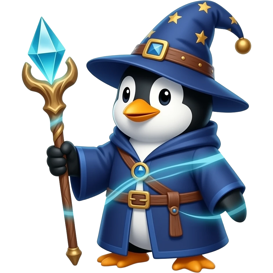 Penguin Wizard emoji