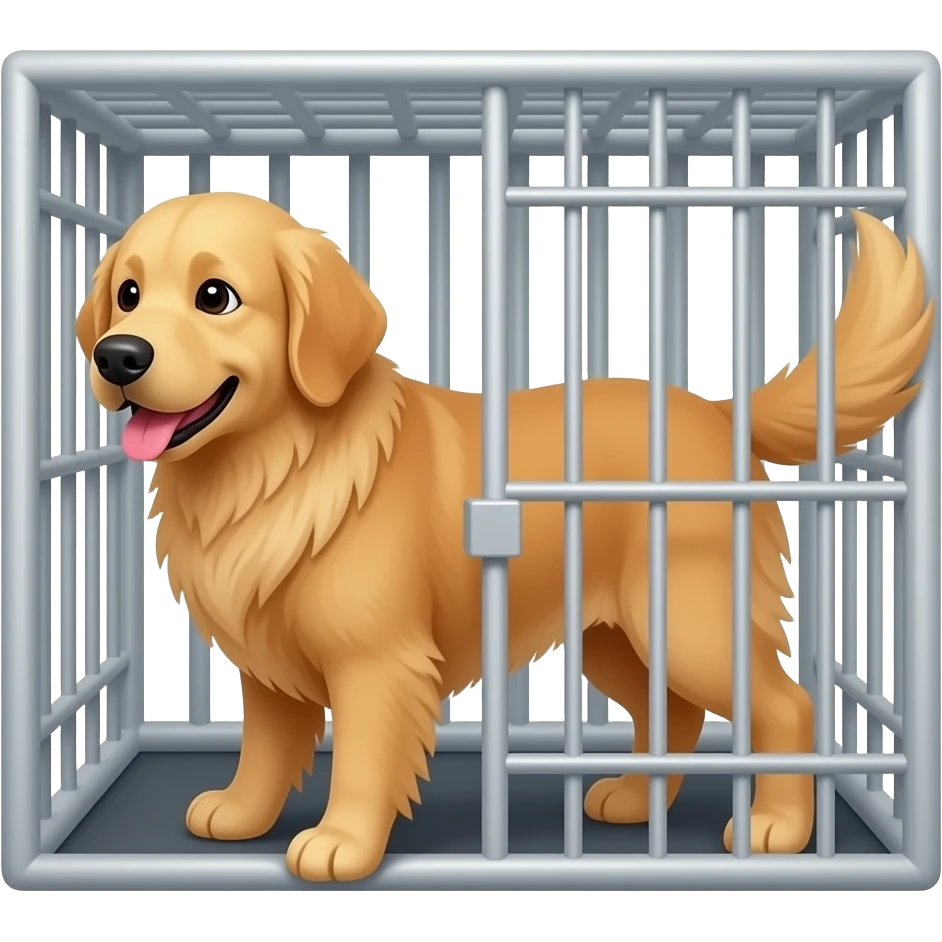 The golden go into the kennel emoji