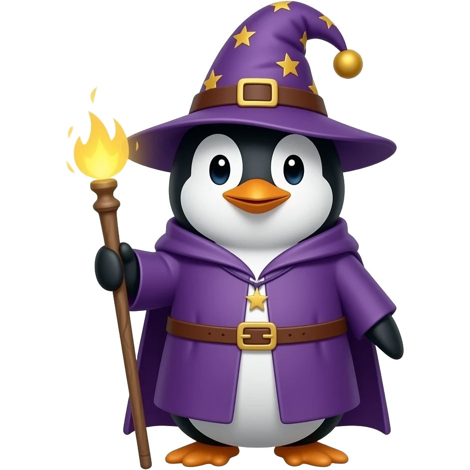 Penguin Wizard emoji
