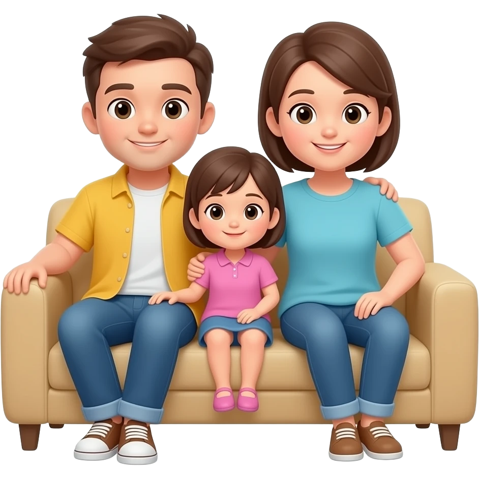 мультяшная семья отдыхает emoji