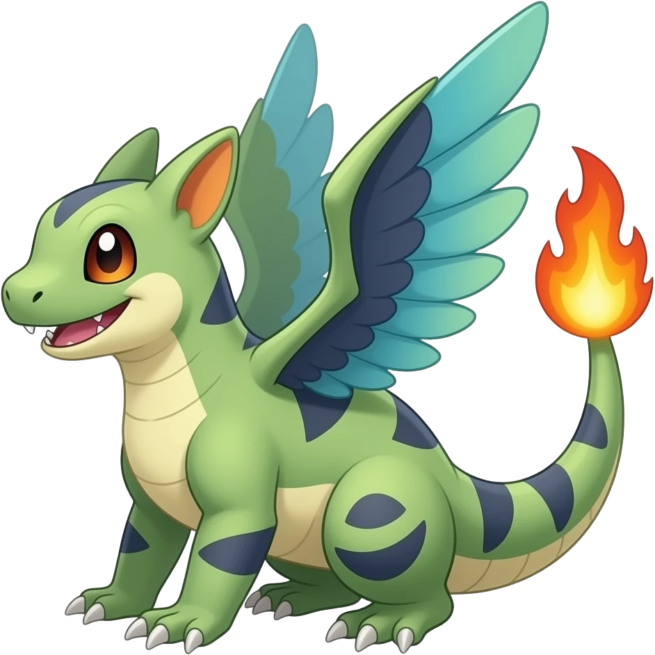 Lizard-Kecleon-Charmander-Charmeleon-Exveemon-Fakémon-hybrid, full body emoji