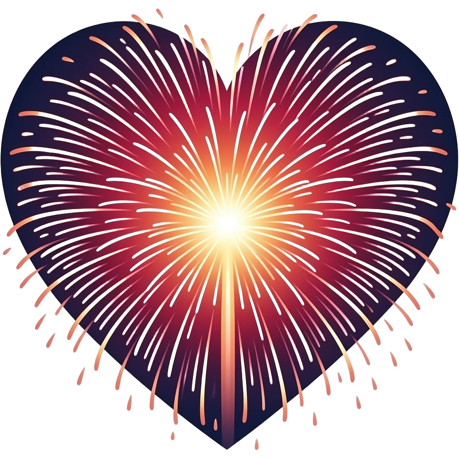 Firework heart shape emoji