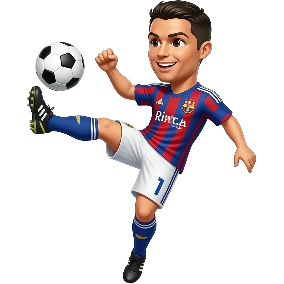 Make a Cristiano ronaldo doing bicycle lick emoji