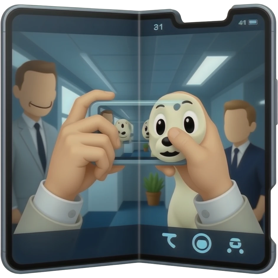 taking a photo phone fold emoji