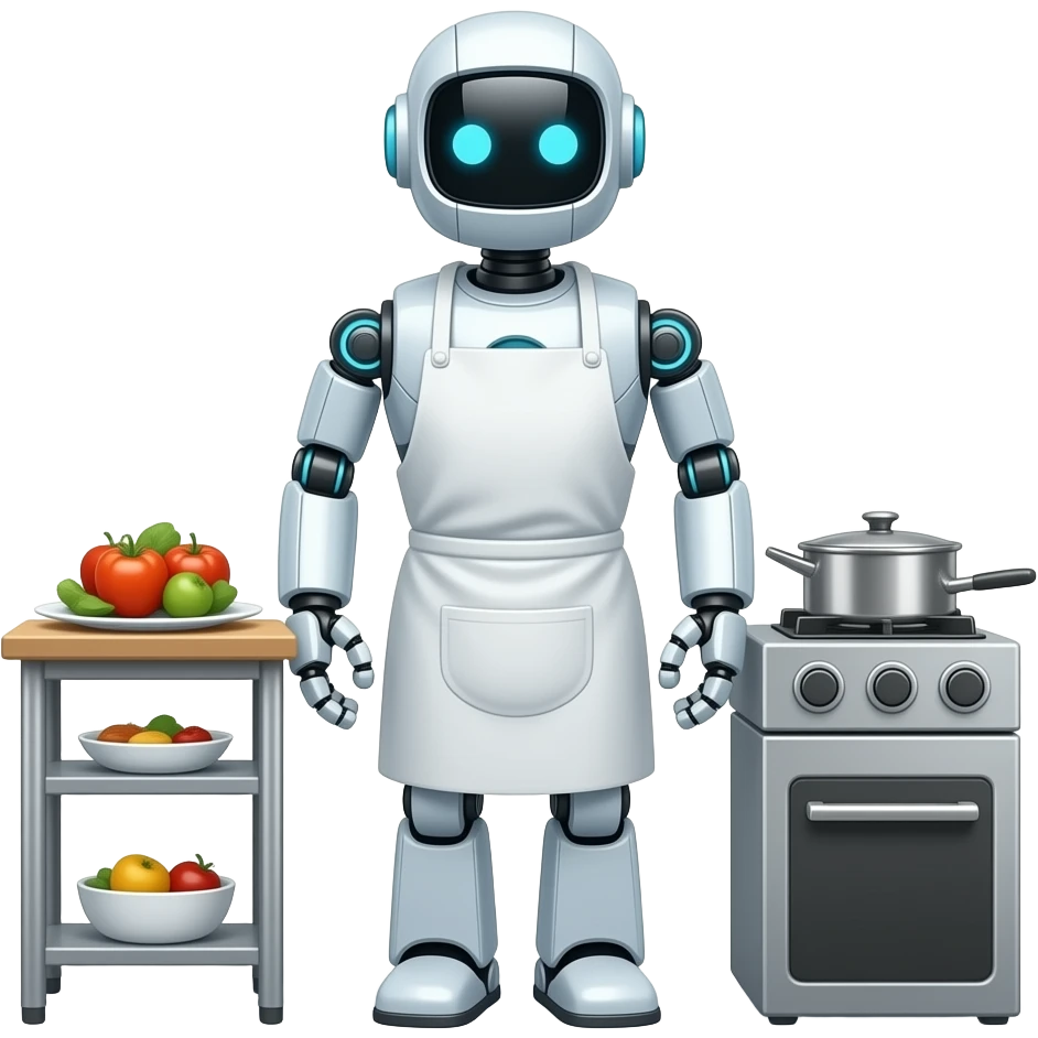 paid of robots cooking emoji