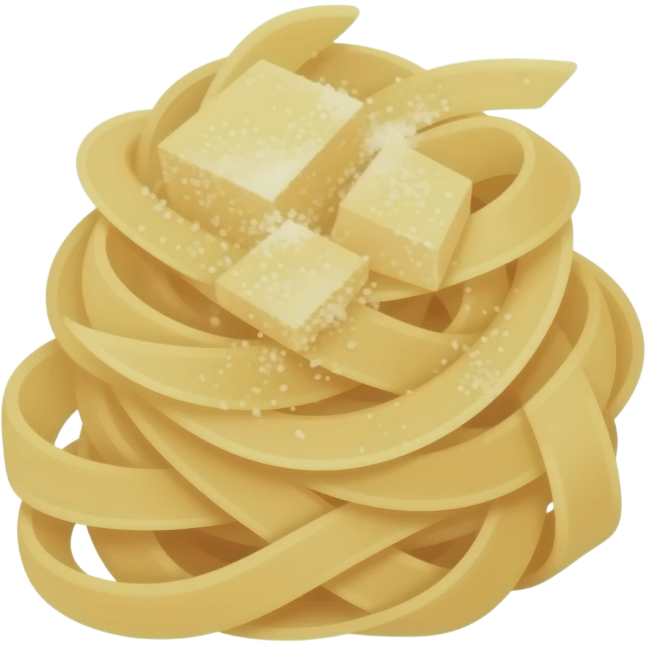 Żółty makaron z parmezanem emoji