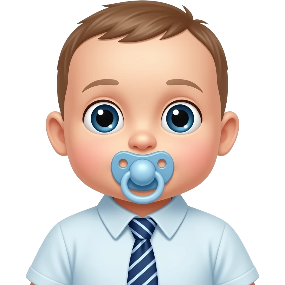 baby with necktie and pacifier emoji
