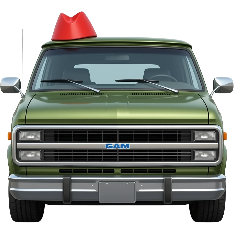 1983 GM van from A-team, highly detailed hyper realistic emoji