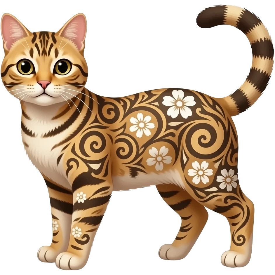 Cat art nouveau emoji