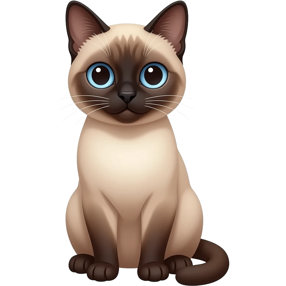 Siamese cat sit with emoji