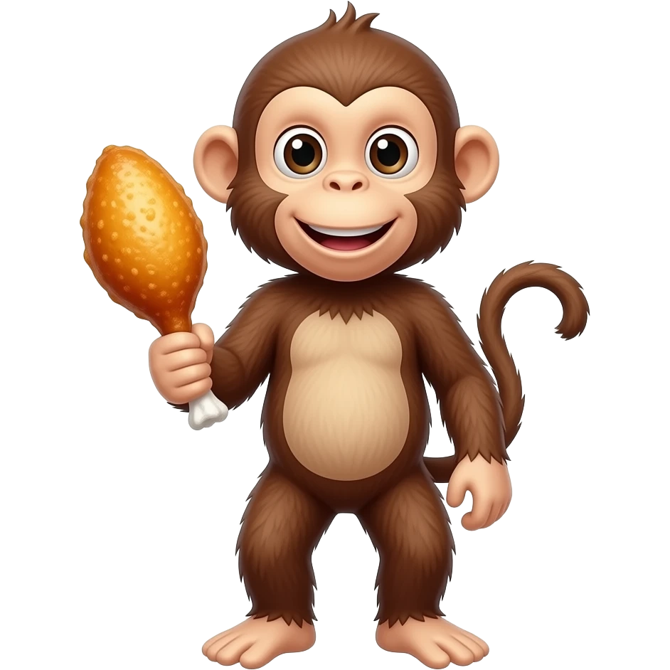 Monkey+fried chicken emoji