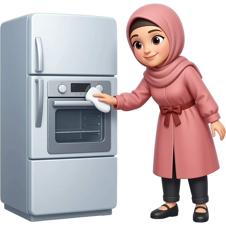 Hijabi female Oven/Fridge Cleaning emoji