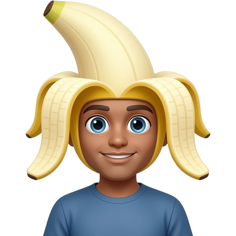 чтобы вместо головы был банан и большие глаза emoji