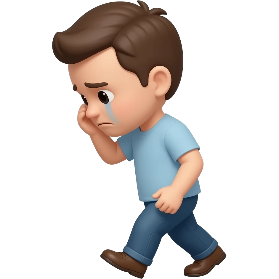 sad person walking with head down emoji
