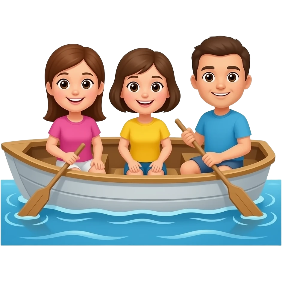people on a boat in a river emoji