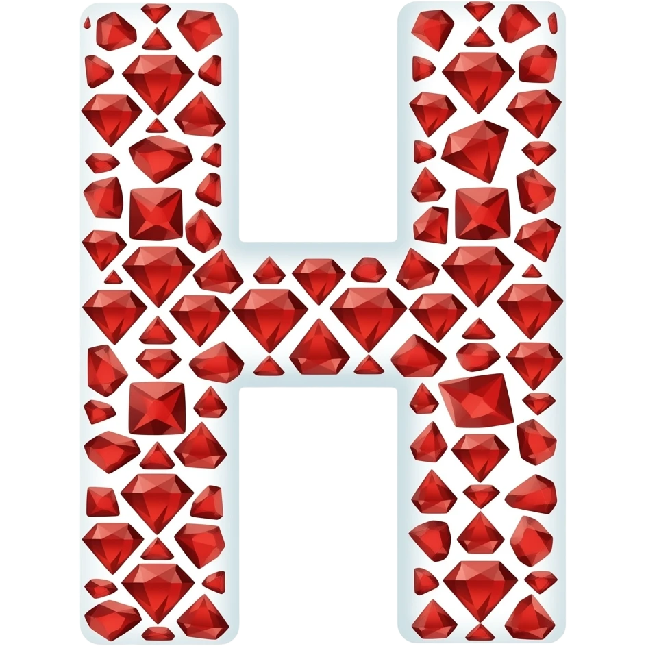 Надпись _H0RNY_ из красных брилиантов emoji