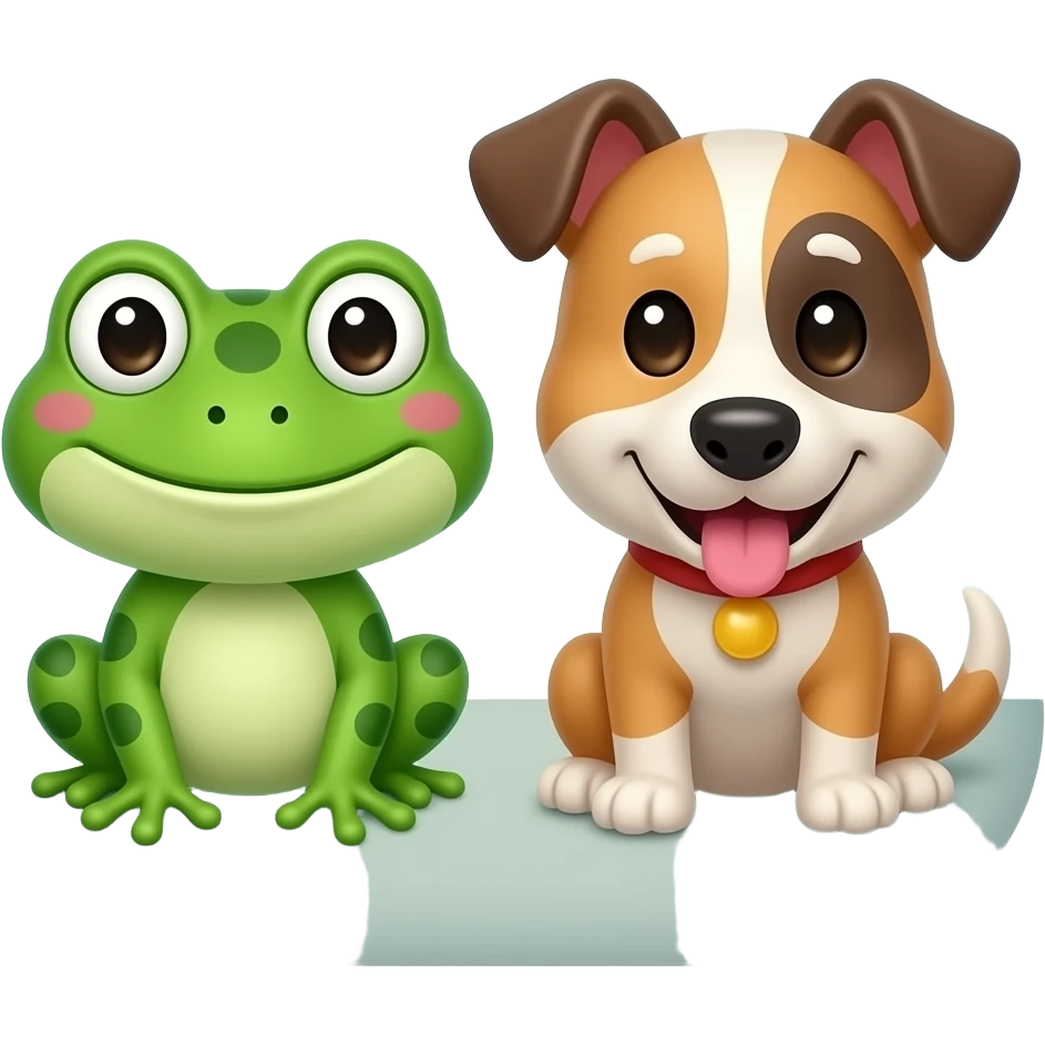 An icon that combines a frog and a dog. emoji