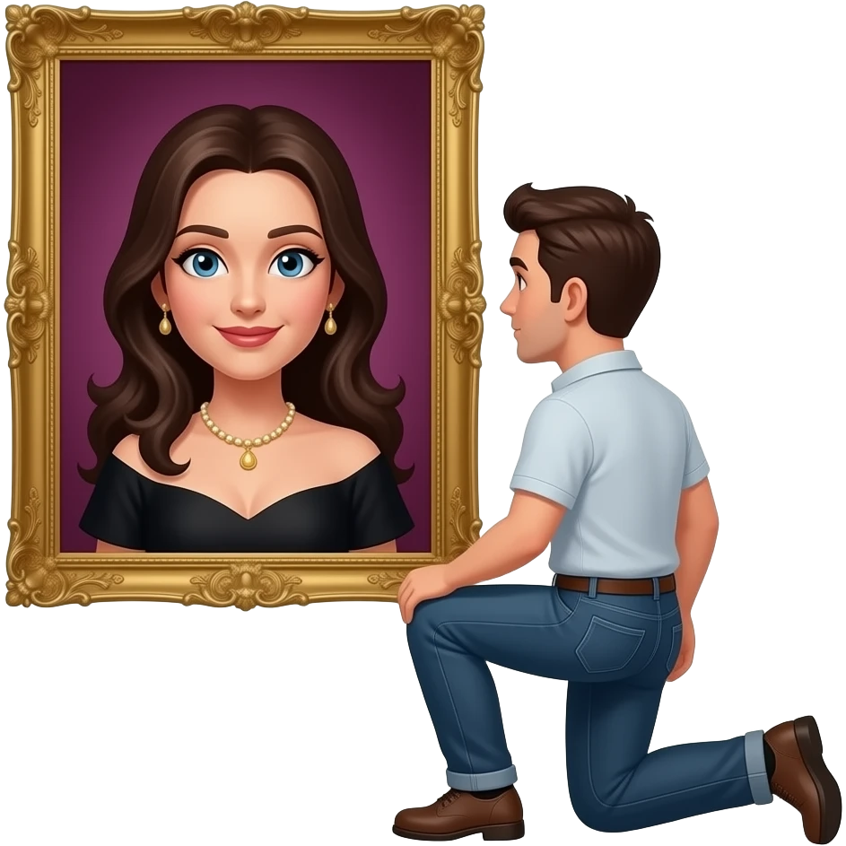 male kneels in front of mistress emoji