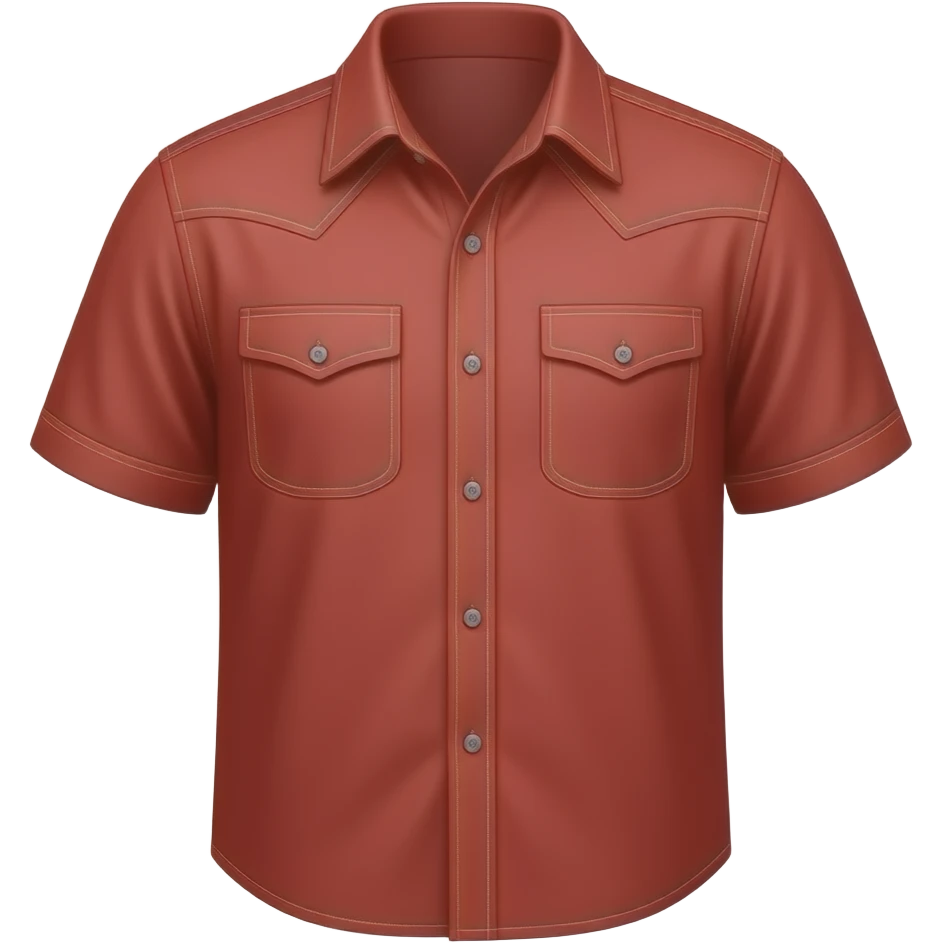 Red cowboy short sleeve shirt emoji