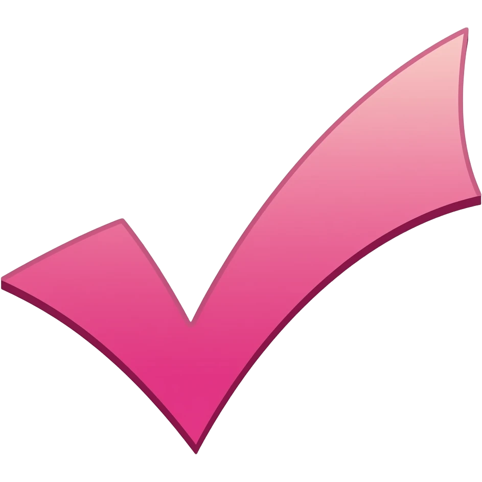 Pink checkmark emoji