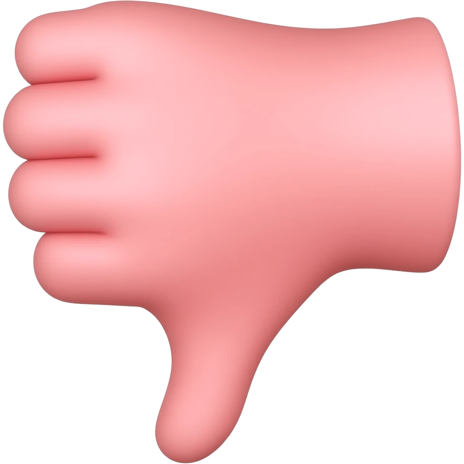 pink THUMB DOWN emoji