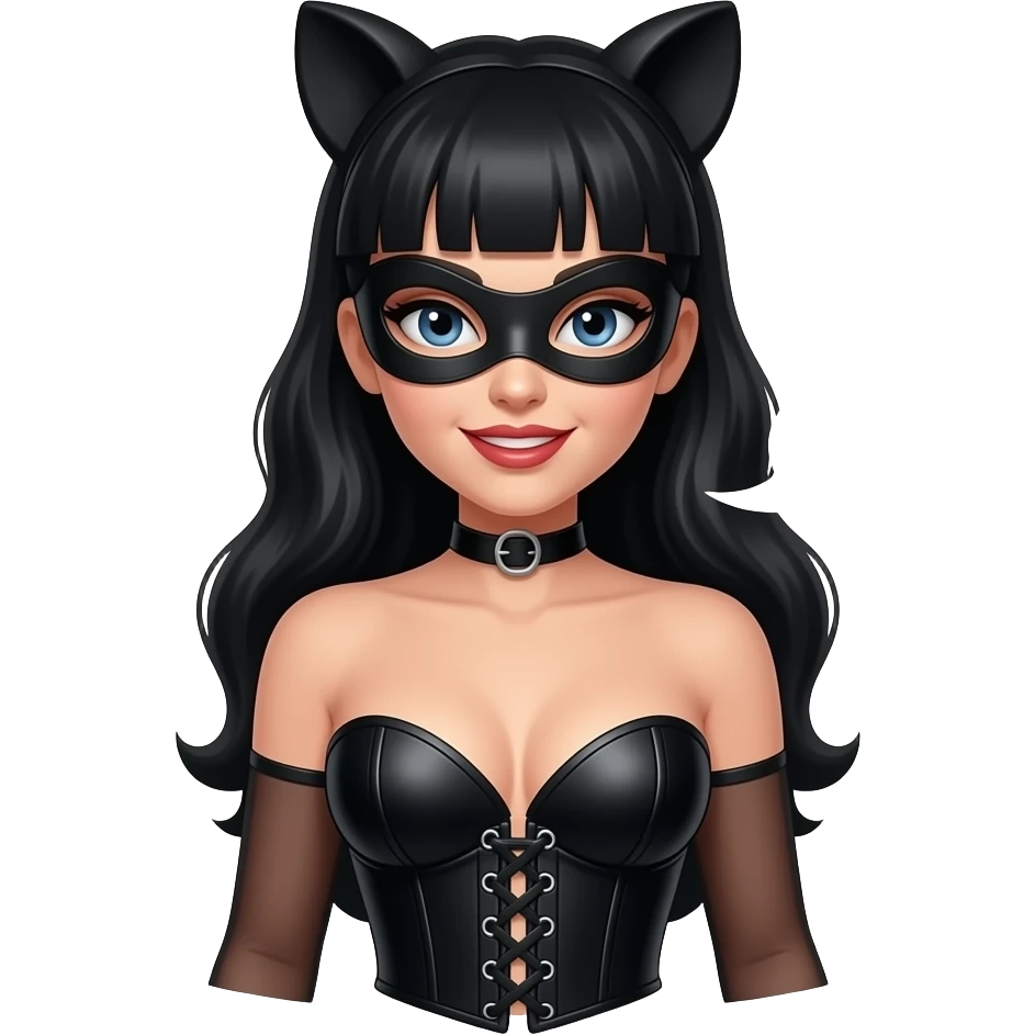 black dominatrix in corsett saying NOW! displayed text on the emoji! emoji