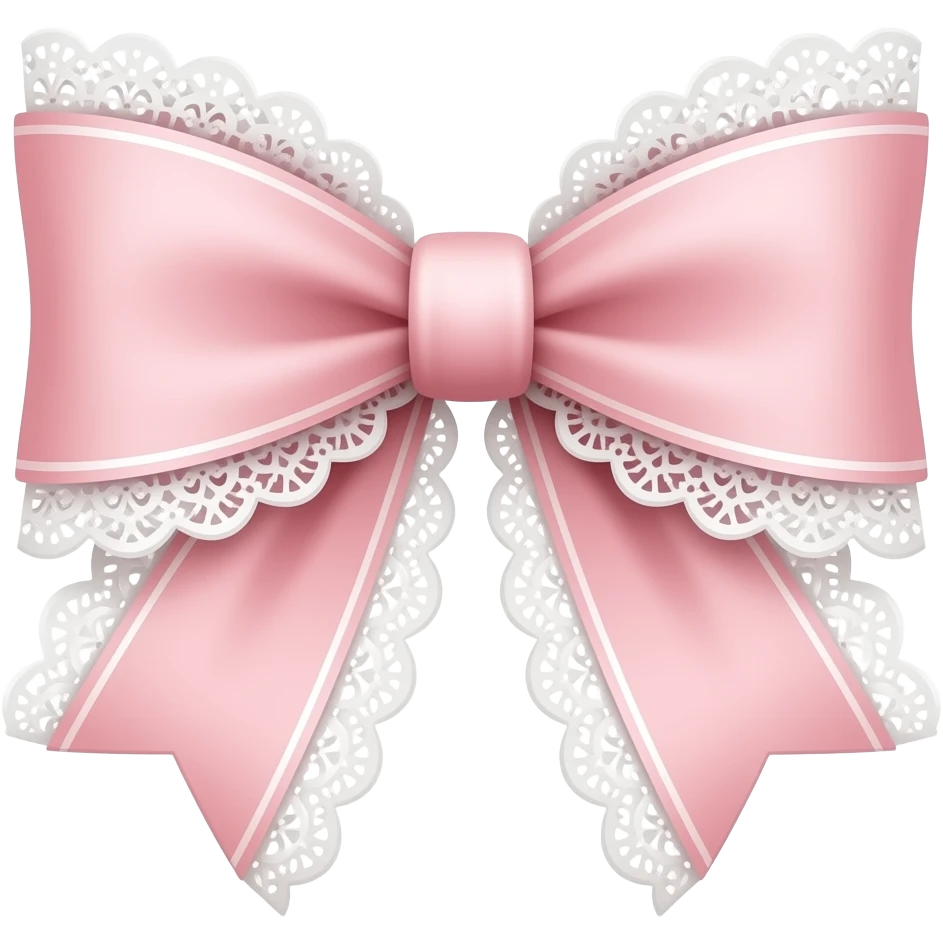 vintage rococo light pink bow with lace and frills emoji