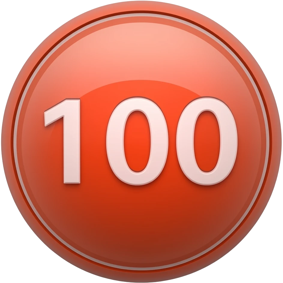 red 100 emoji