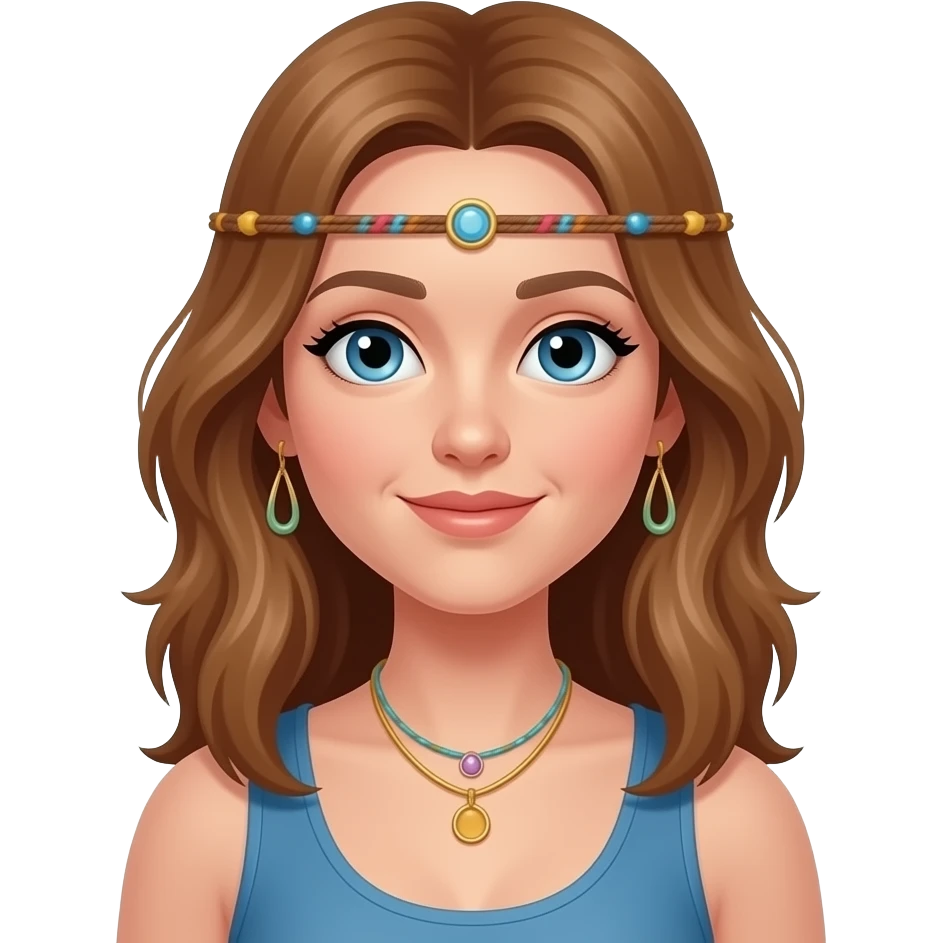 히피펌한 여자 emoji
