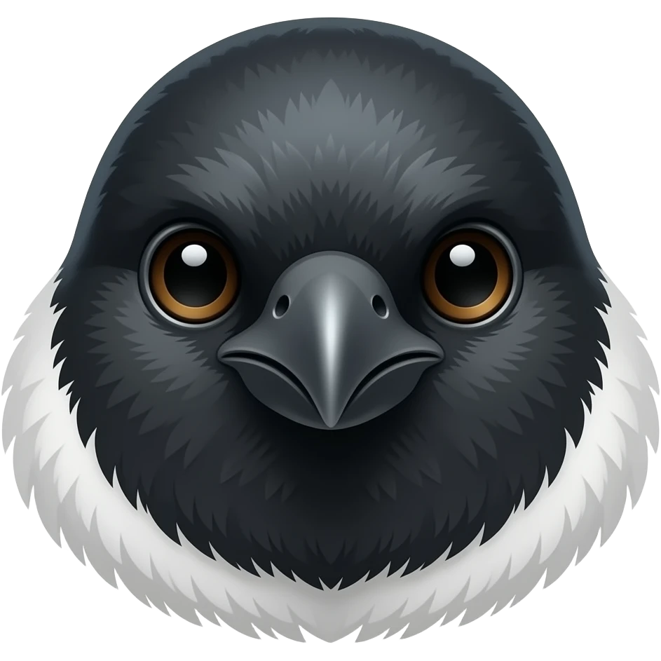 A robotic cyborg magpie head emoji