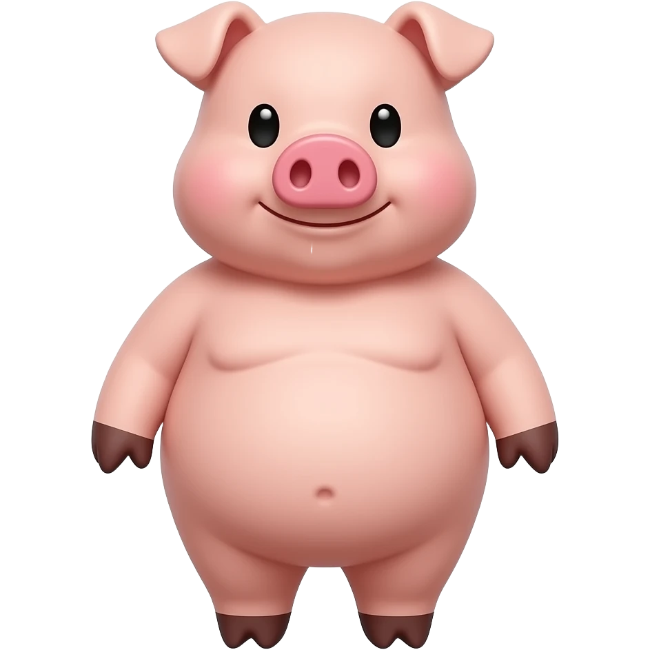 Make a pig with a fat face emoji