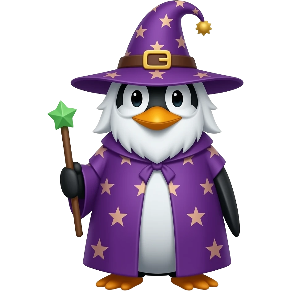 Penguin Wizard emoji