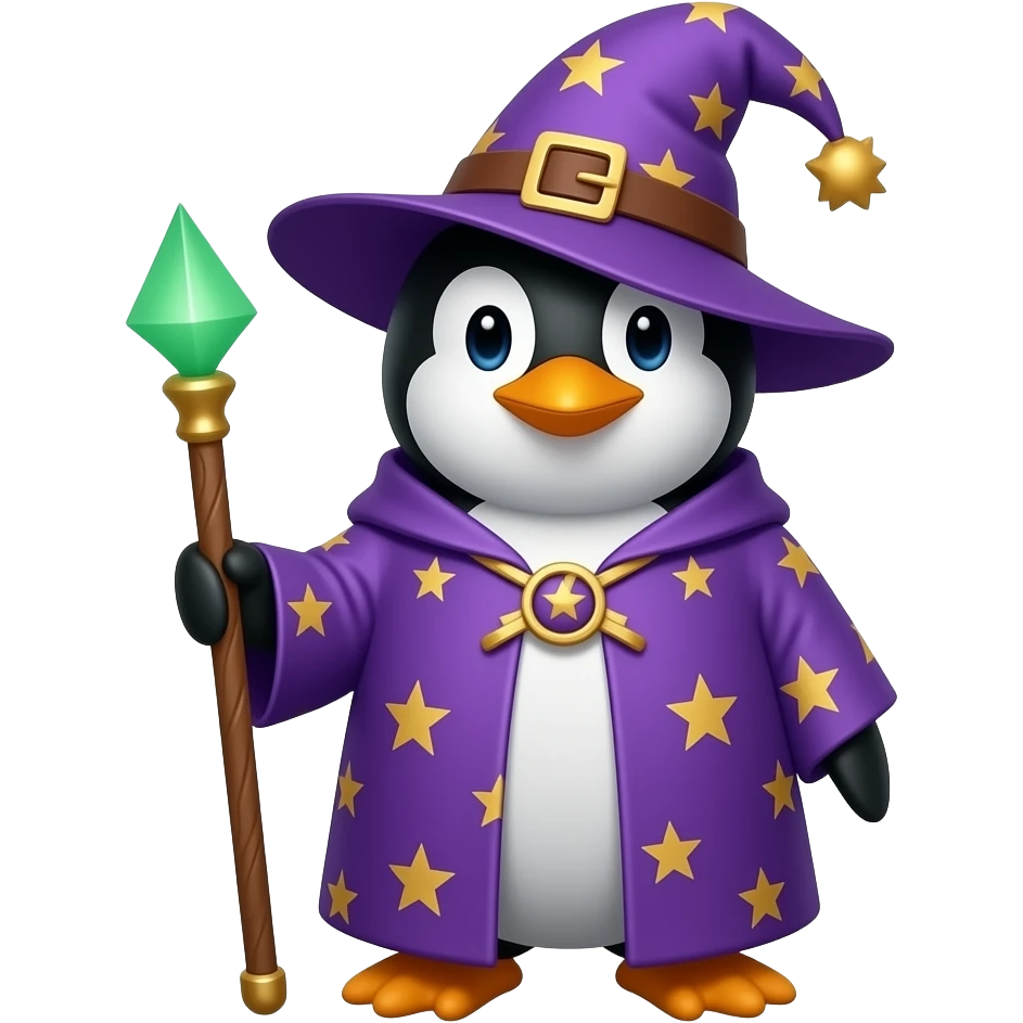 Penguin Wizard emoji