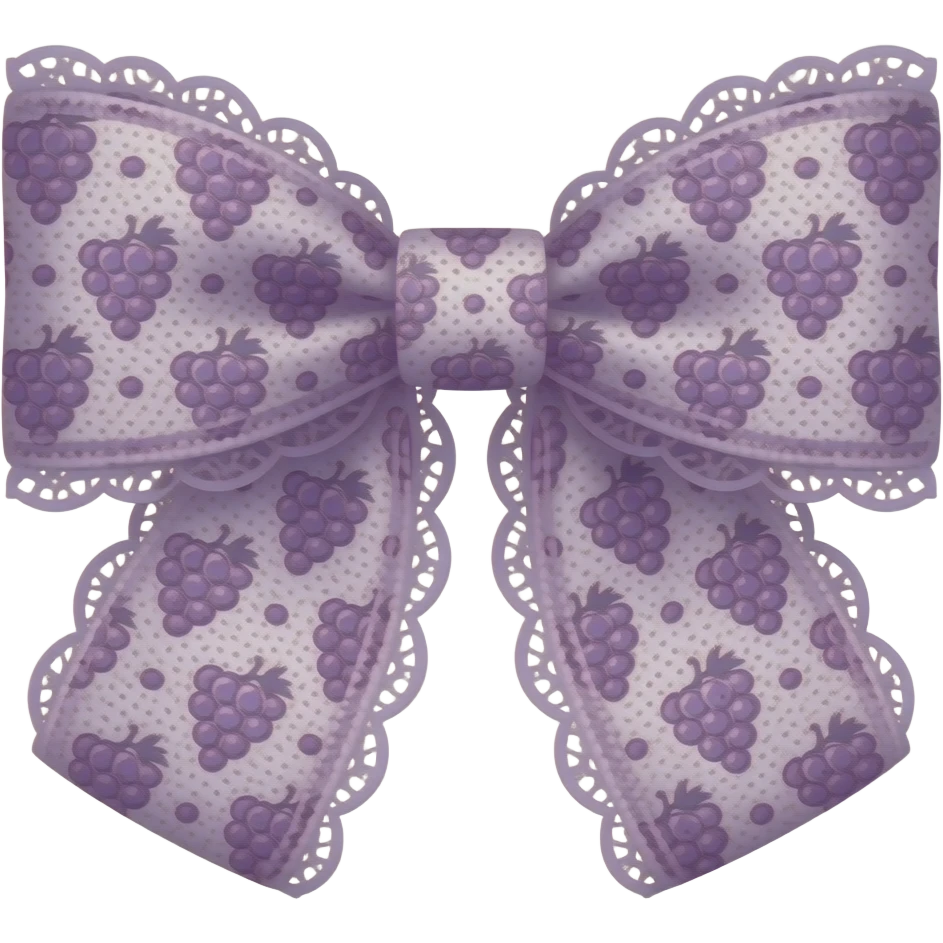 grape pattern purple bow lace coquette bow emoji