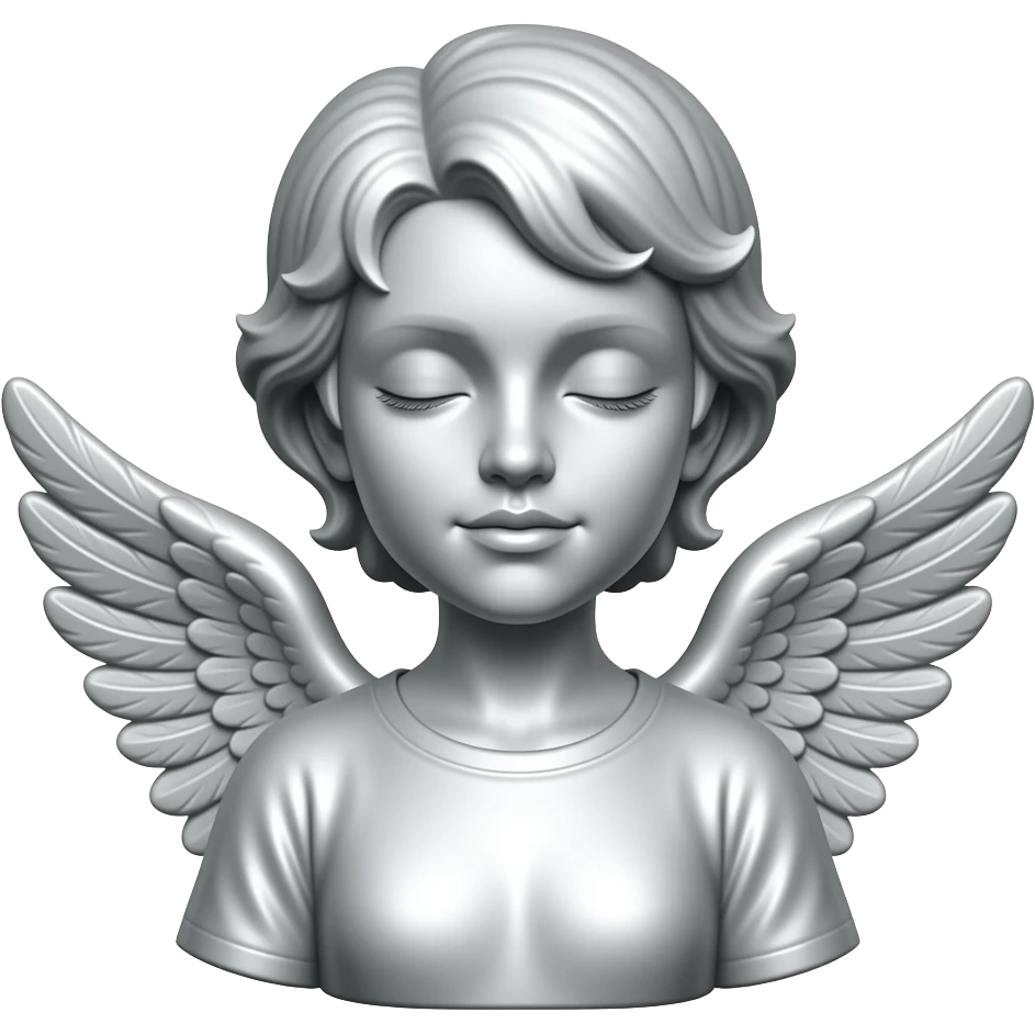 Silver angel statue emoji