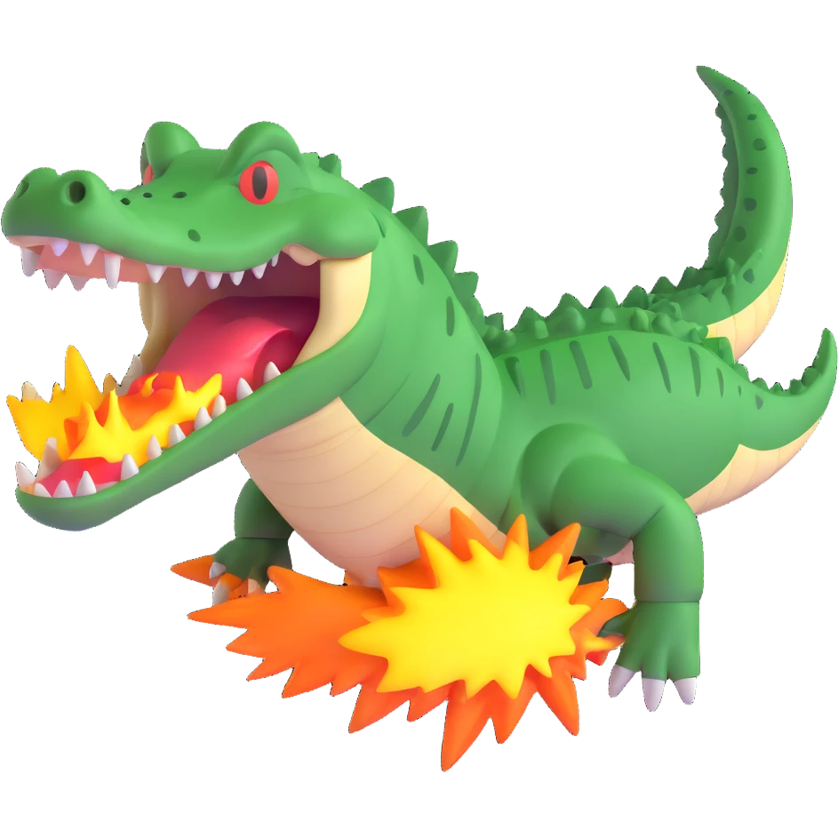 wild crocodile with explosive energy emoji