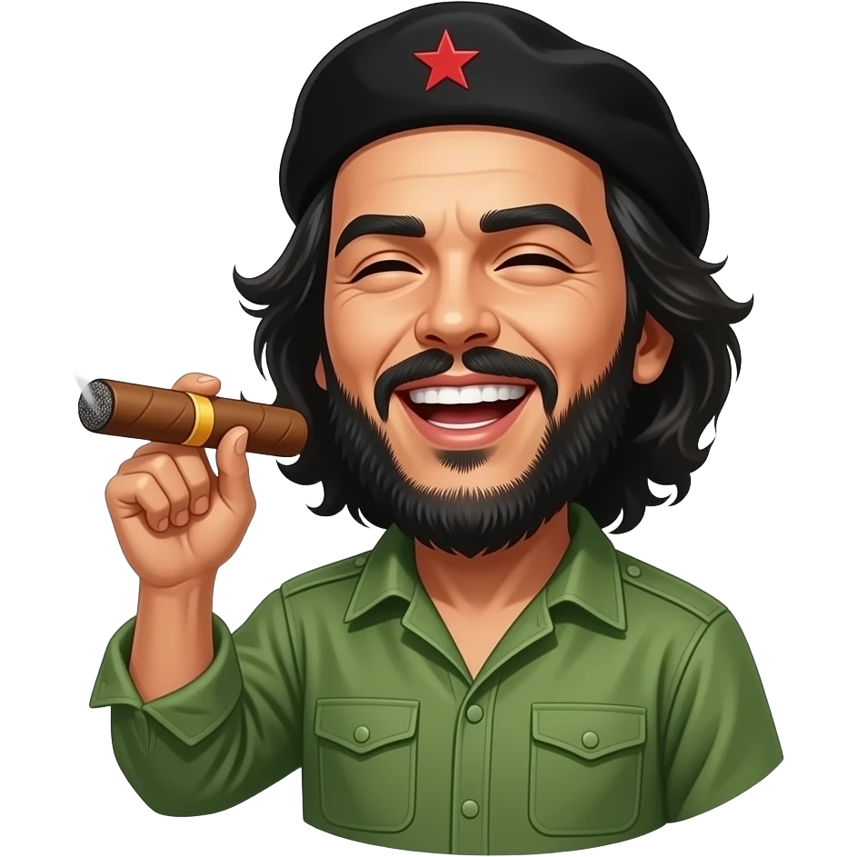 che guevara laugh big cigar hand emoji