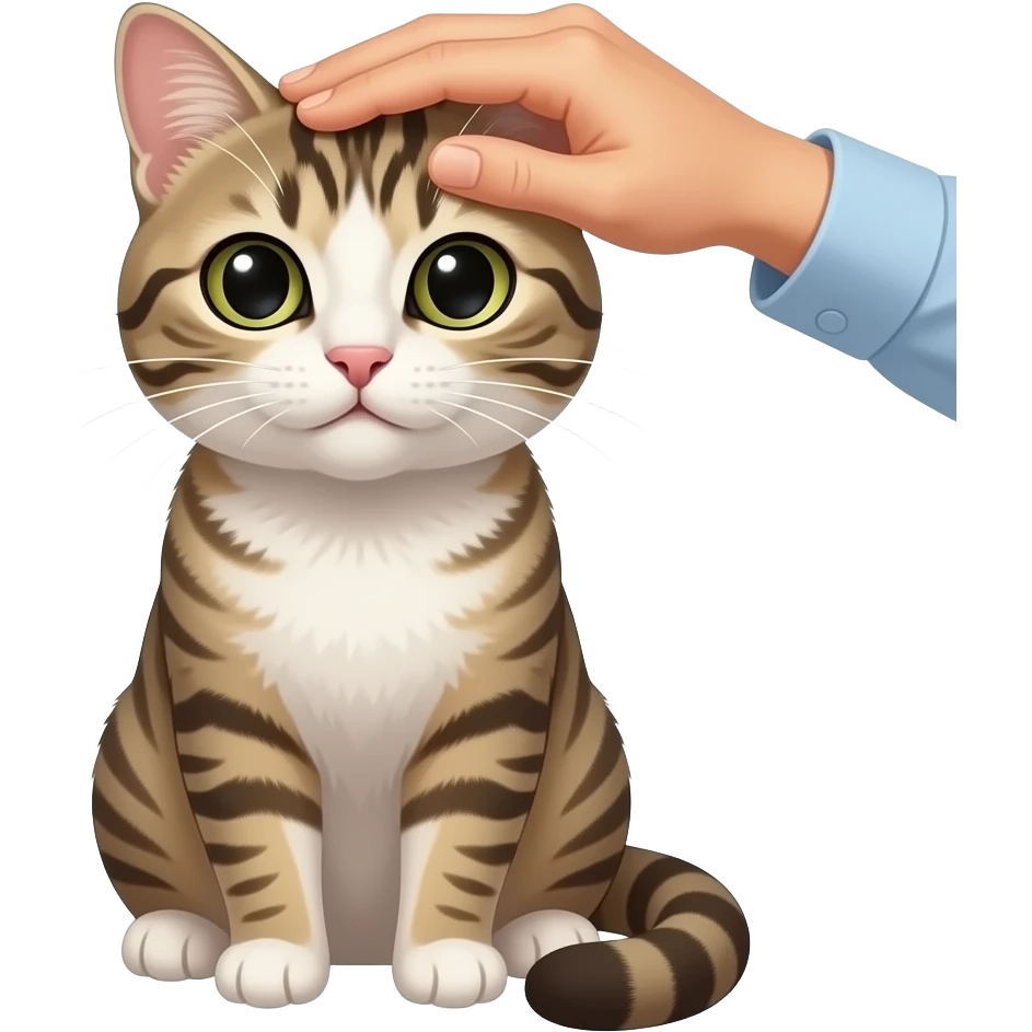 앉아있는 고양이 머리 쓰다듬기 emoji