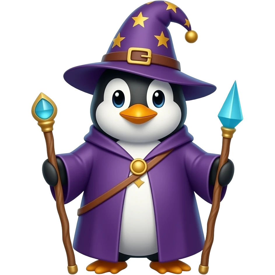 Penguin Wizard emoji