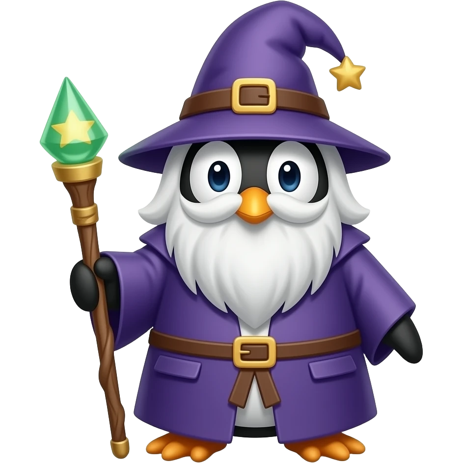 Penguin Wizard emoji
