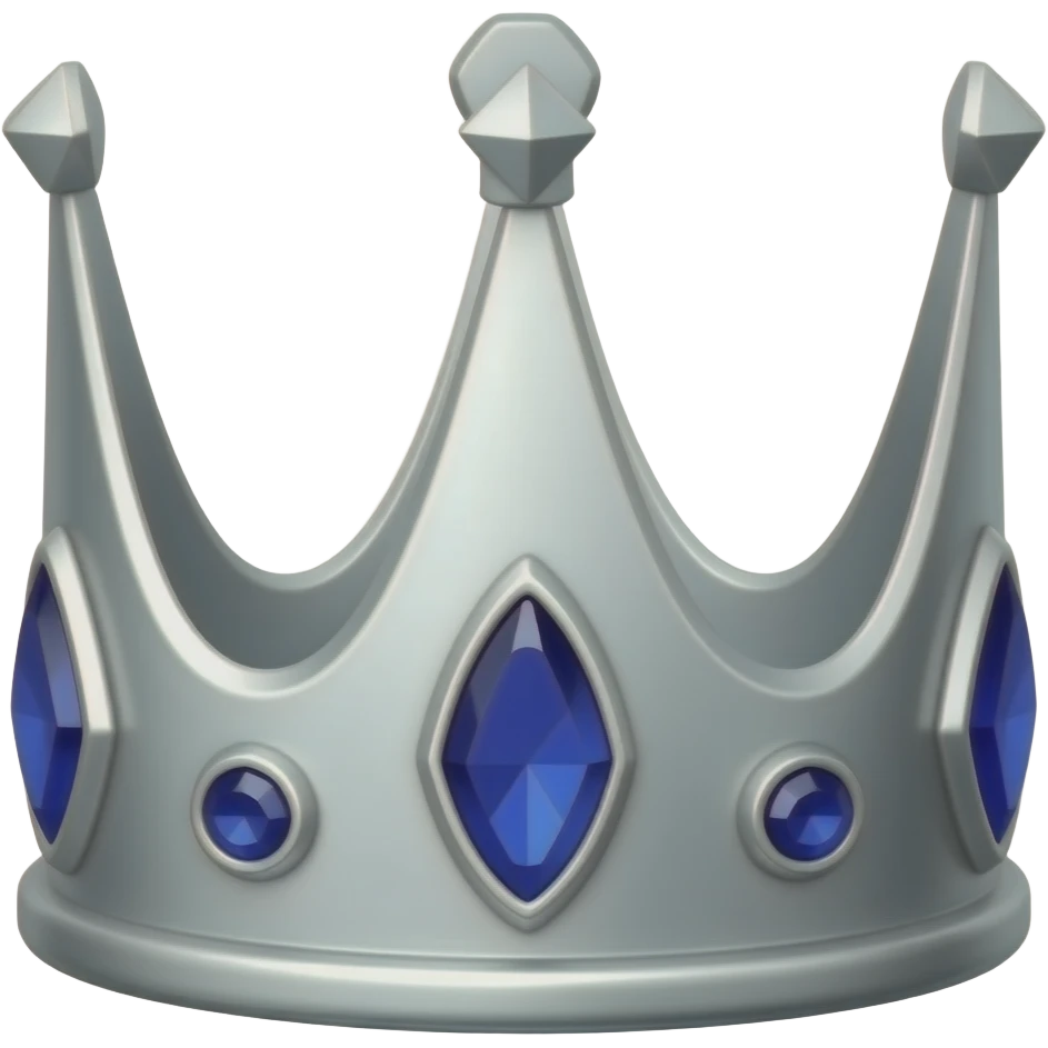 sliver skull crown with dark blue gems emoji