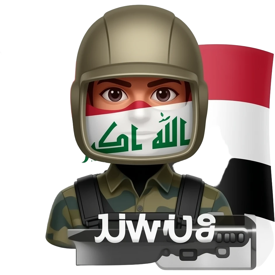 Make an Isis terrorist showing Isis flag emoji