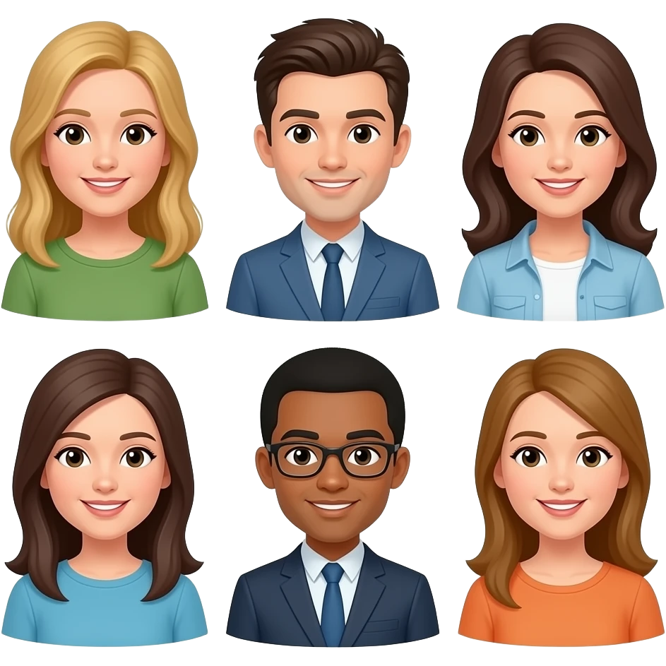 ocho personas emoji