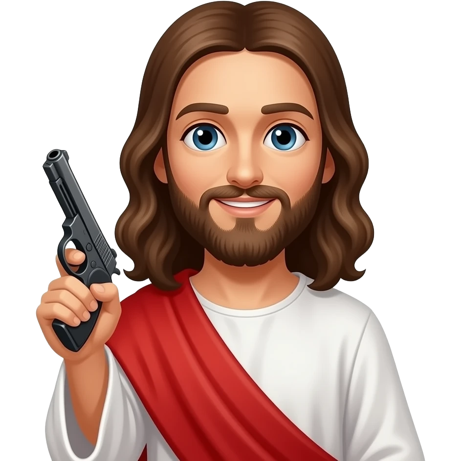 иссус с пистолетом пнг emoji