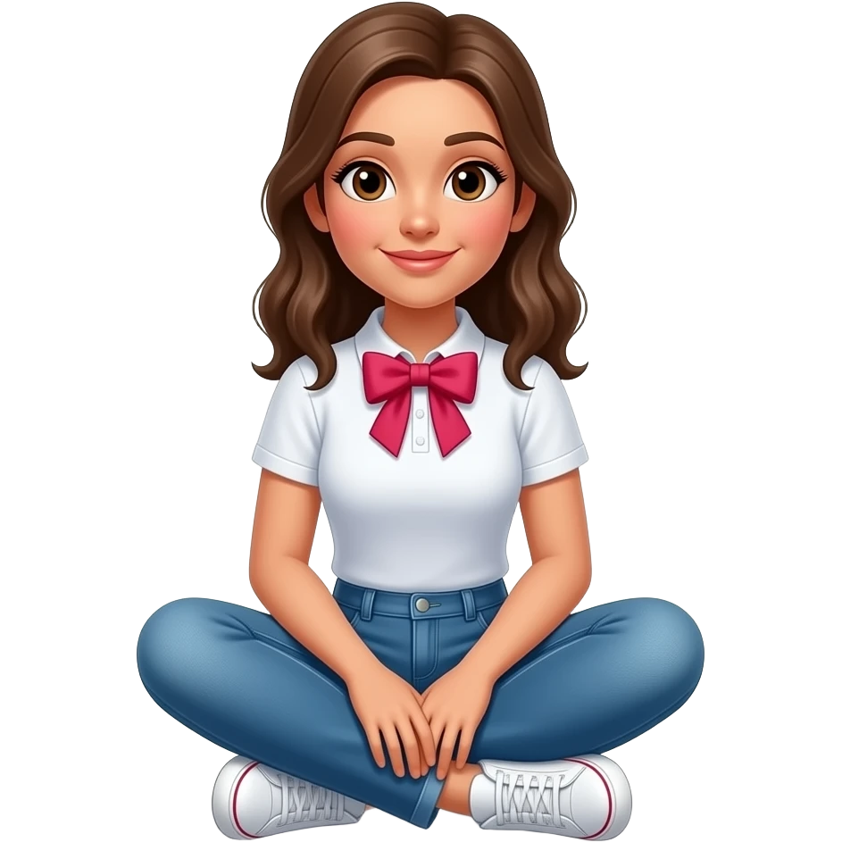Carmen San Diego sitting crossed legs on the floor (fullbody) emoji