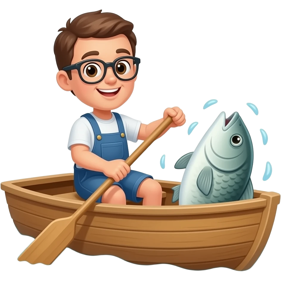 fish interfering with water rowing emoji