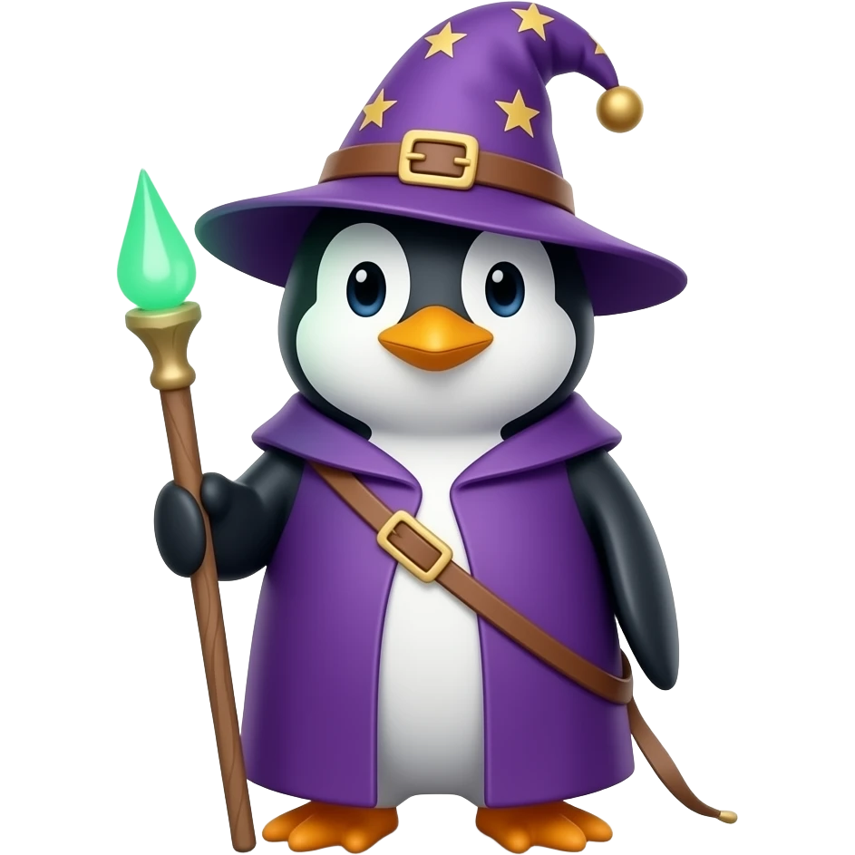 Penguin Wizard emoji