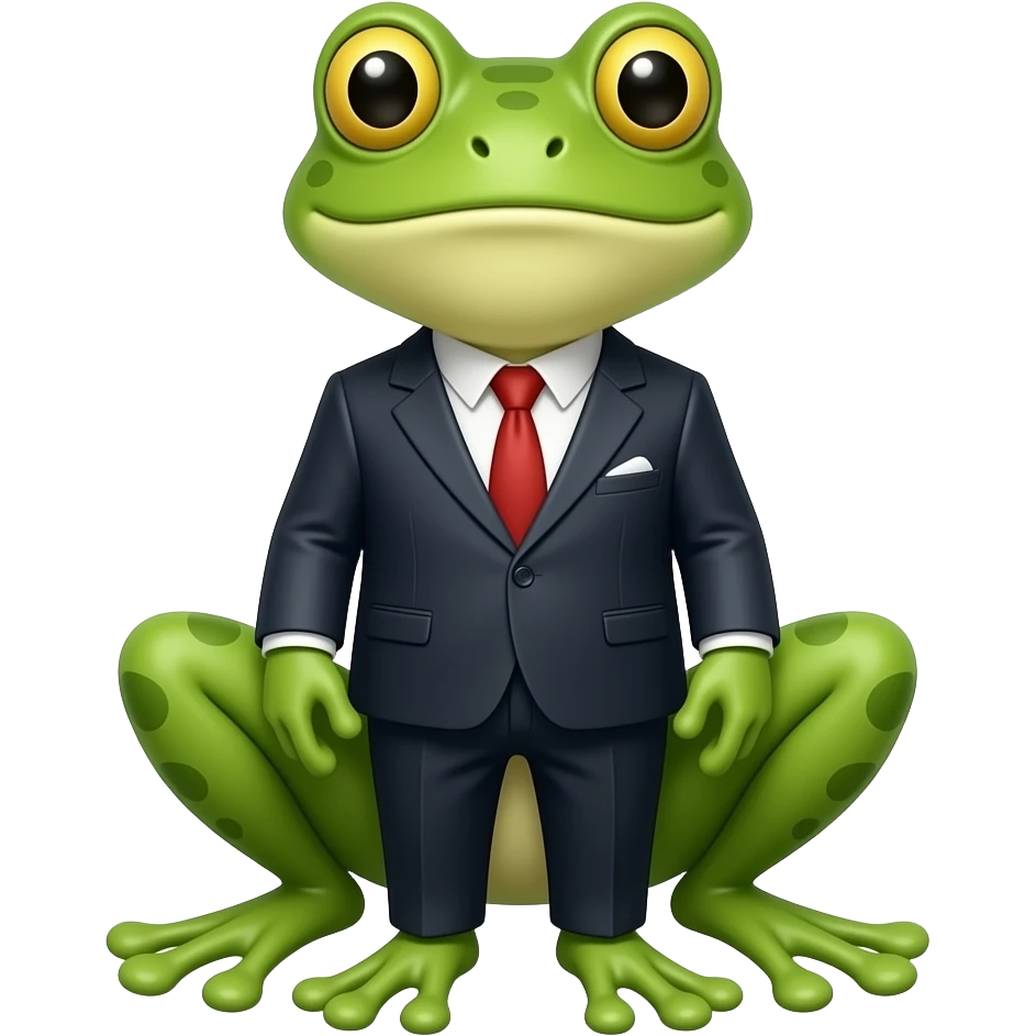 frog with suit up emoji