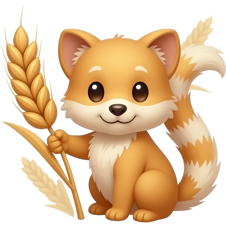 beautiful standing brown ears of wheat emoji